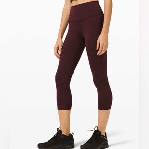 Women’s Lululemon Wunder Train High-Rise Crop 21" Leggings Heathered Cassis 2